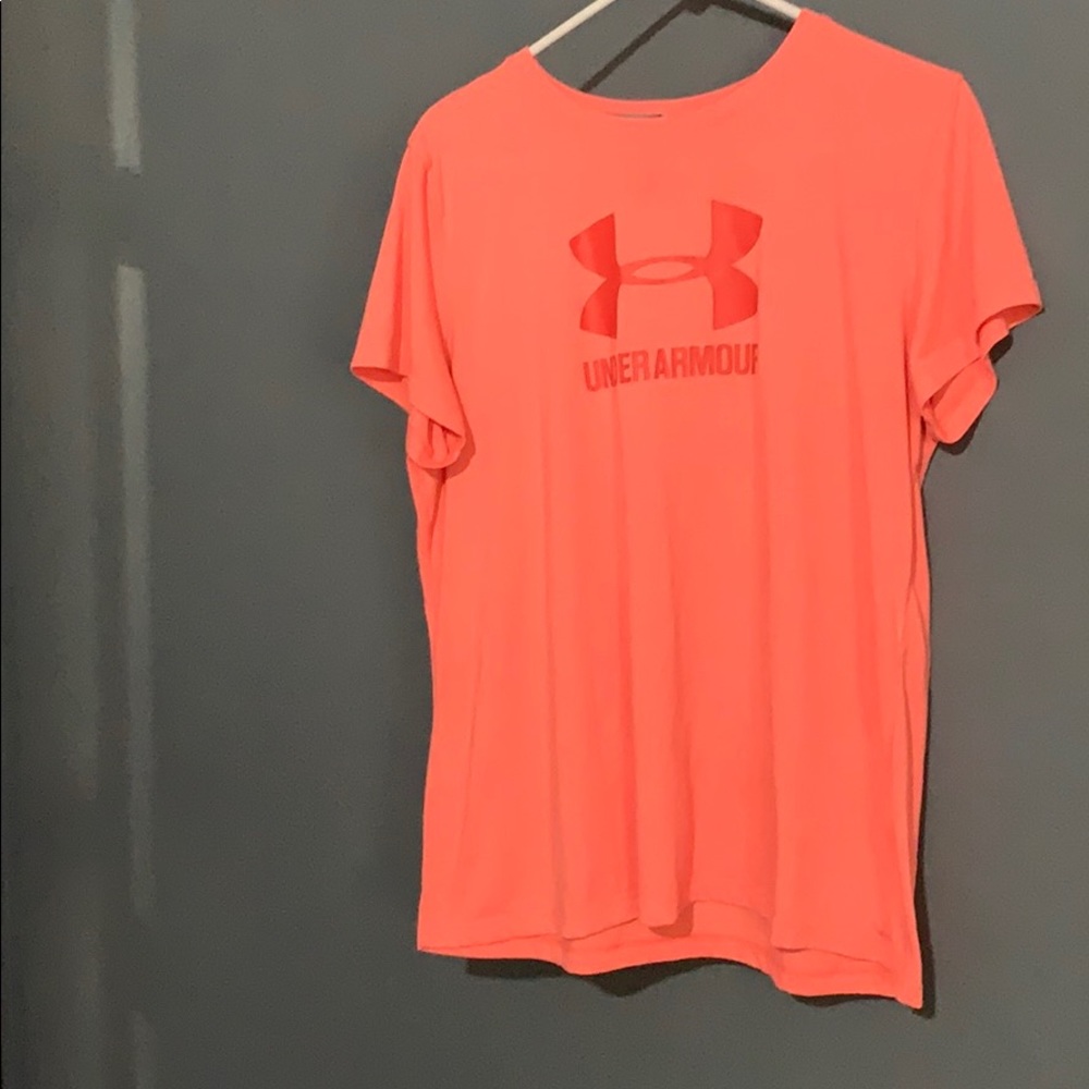 Orange and pink light weight under armor t-shirt